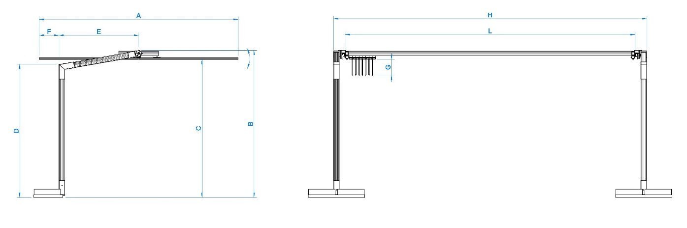 Mesure parasol rectangulaire