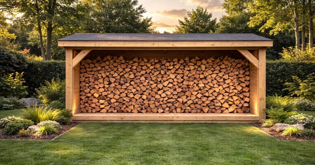 Abri bûche en bois